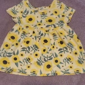 🐻 Wonder Nation Cream and Yellow Flutter Sleeve Sundress